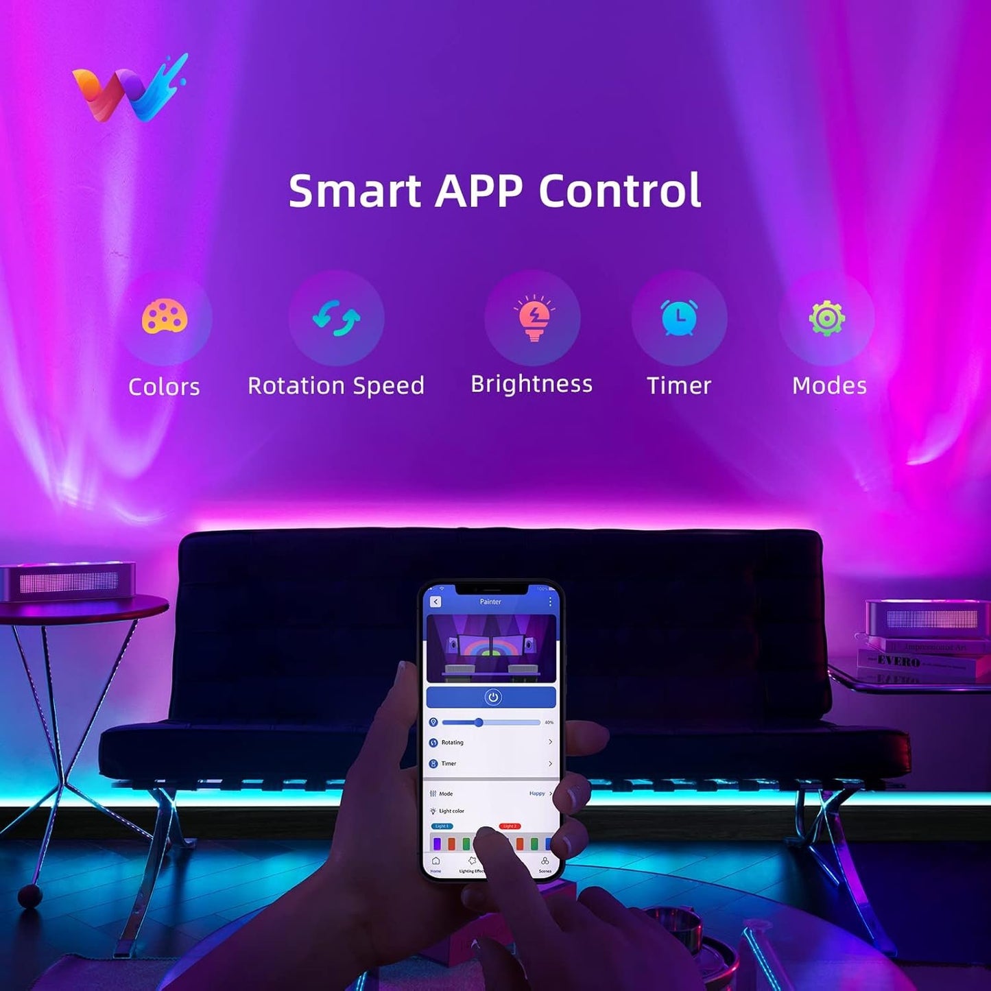 woohlab Smart LED Light Bar, RGBICW, 4 Light Beads, 64 sq.ft Coverage, Silver, Ideal for Room Decor, Gaming, TV Backlight, Ambient Lighting