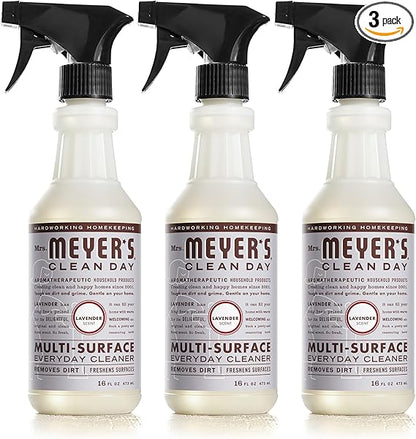 MRS. MEYER'S CLEAN DAY Multi-Surface Everyday Cleaner, Cruelty Free Formula, Lavender Scent, 16 oz- Pack of 3
