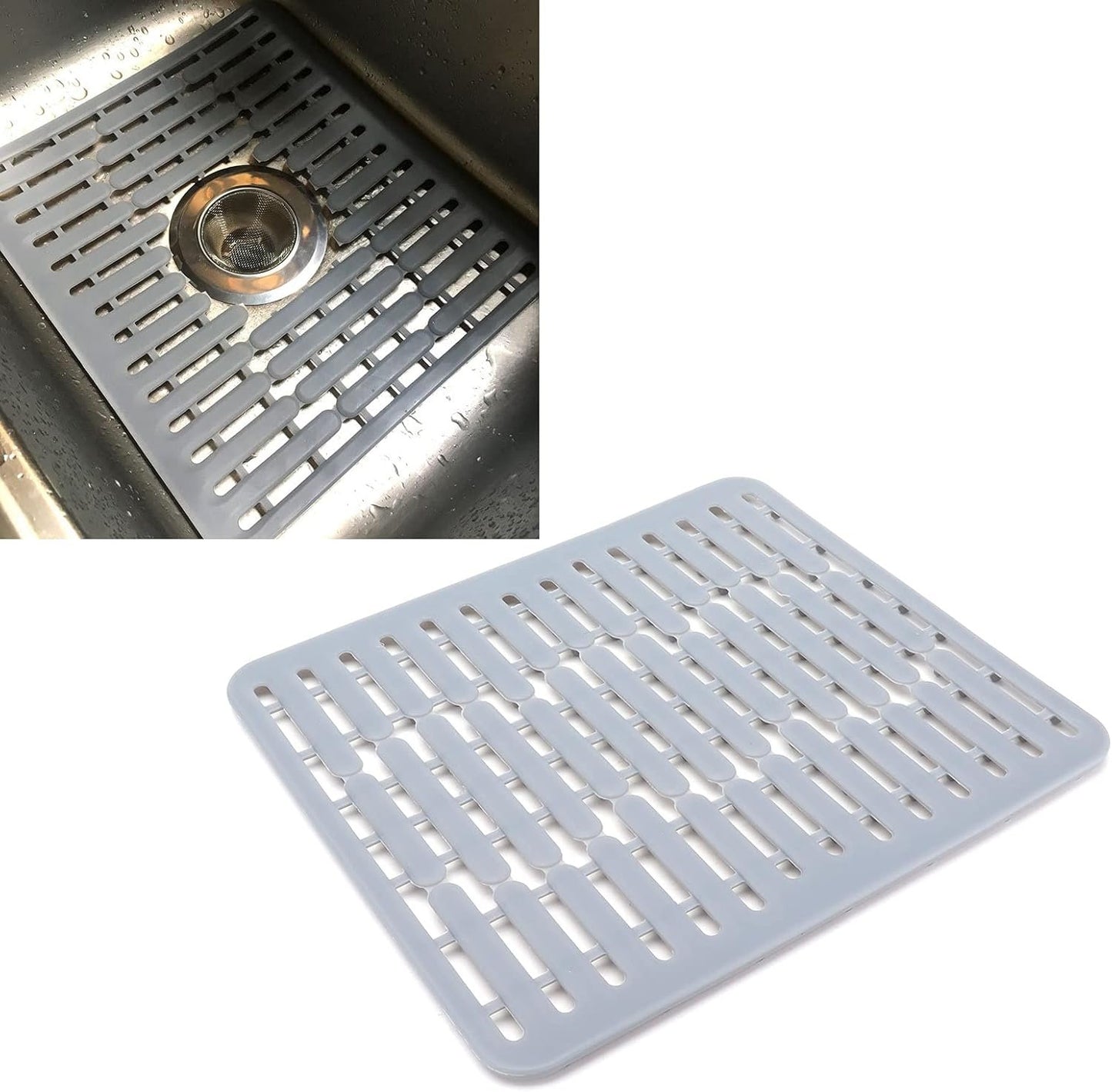 Sunicon Silicone Sink Mat, Multifunctional Nonslip Heat Insulating Sink Protectors for Kitchen Sink Multiple Usage Easy Clean eco friendlys