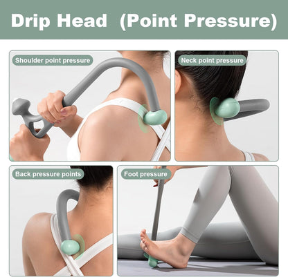 Massage Cane for Neck, Back & Shoulders – Handheld Deep Tissue Massager with Ergonomic Hook Design – Myofascial Release Tool for Trigger Points, Muscle Knots & Tension Relief – Portable Therapy Stick
