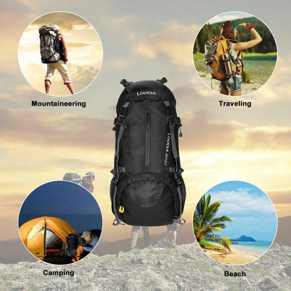 Mingzhe 50L Water Resistant Outdoor Sport Hiking Camping Travel Backpack Pack Mountaineering Climbing Backpacking Trekking Bag Knapsack with Rain Cover