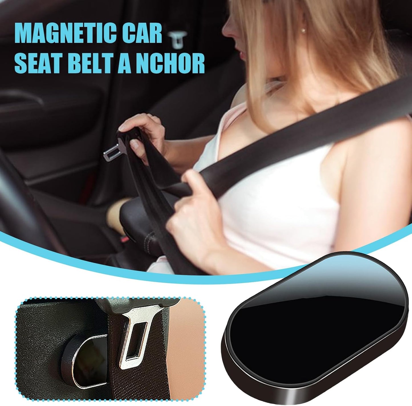 Car Seat Belt Clip, Locking Harness Clip, Anti Escape Safety Tool, Magnetic Buckle Accessory, Secure Fit Design, Ideal for Daily Commute and Long Car Rides