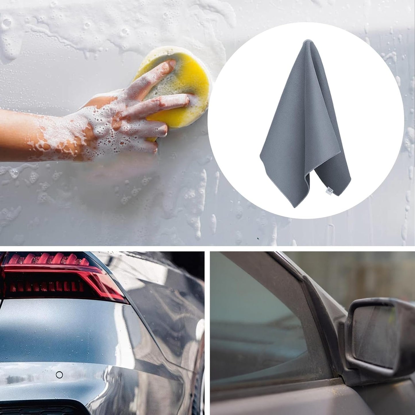 Generico Car Cleaning Towel, Double Sided Microfiber Rag, 11.81 x 23.62 Inches, Ultra Water Absorbent, Lint Streak Design, Auto Detailing for Car, Kitchen and Bathroom (Multicolour)