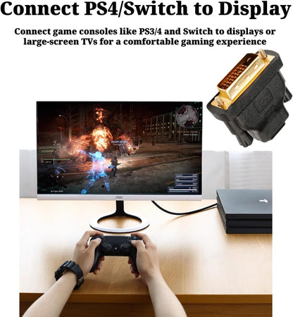 DTECH DVI Male to HDMI Female Adapter Bi-Directional DVI-D Port Converter