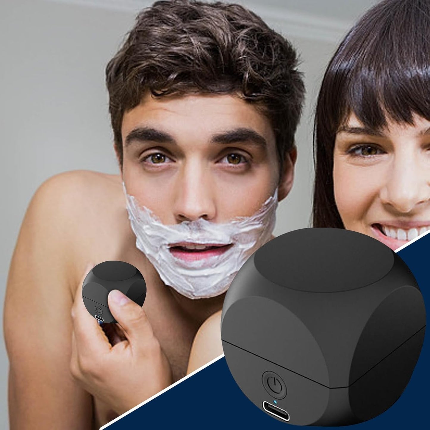 Electric Shaver, Dice Shape Portable Face Shaver, Boyfriend Hygiene Device, Compact Beard Trimmer, Daily Grooming Tool for Boyfriends, Husbands, and Men, 1.65x1.65x1.65 Inches