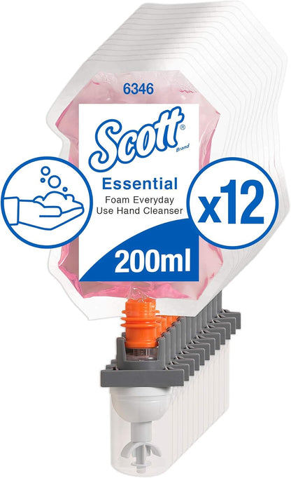 Scott Essential 6346 Daily Foam Hand Wash Pink 12 x 200ml (Total 3ml)