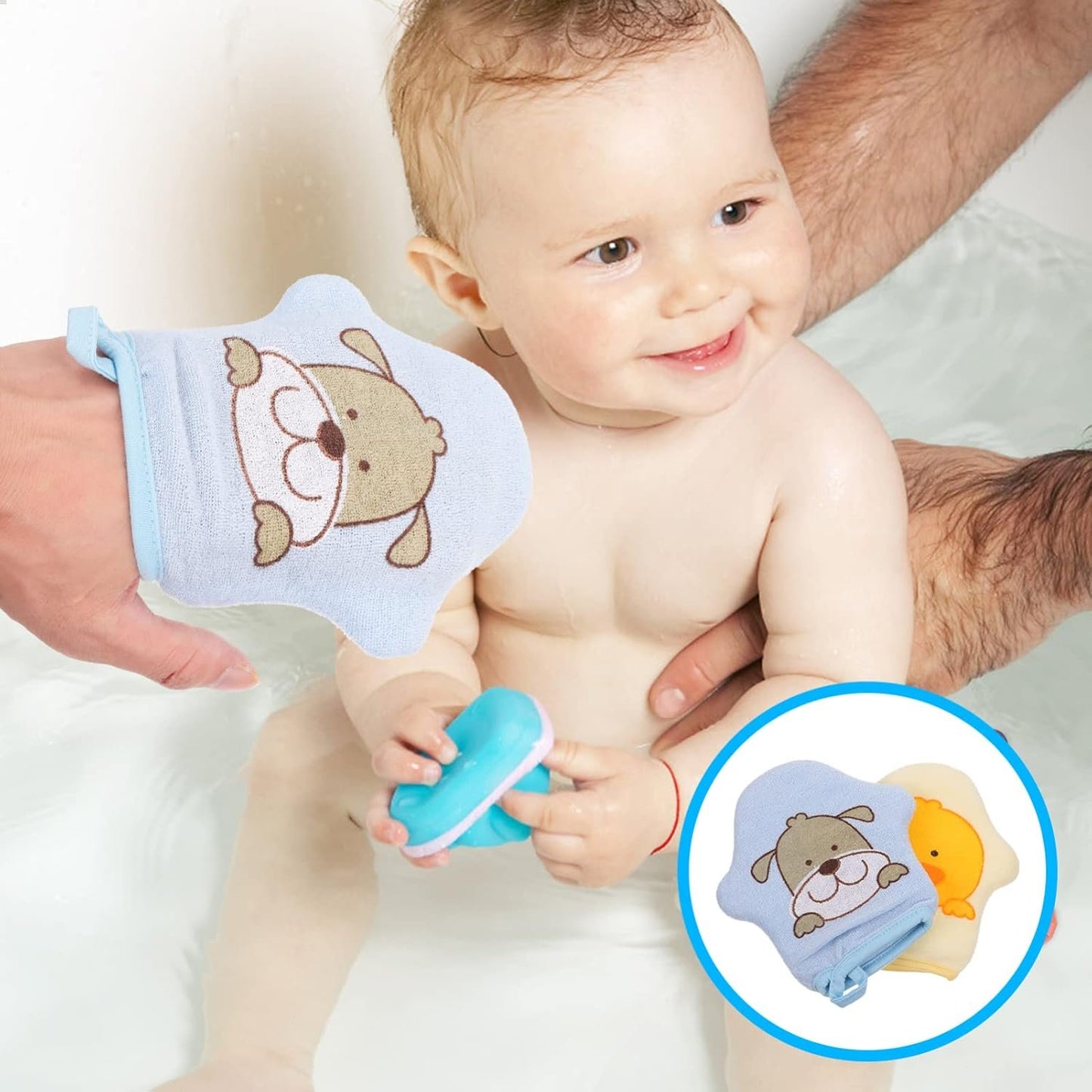 2pcs Bath Cotton Method Body Wash Cleaning Gloves Infant Shower Mitt The Face Baby South
