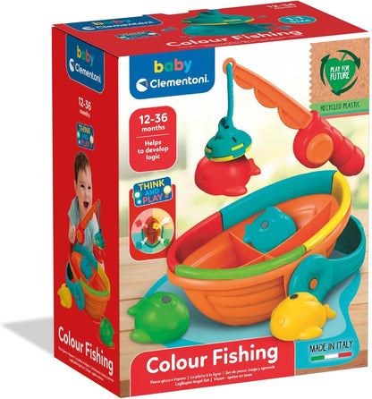 Clementoni Baby Colour Fishing, 17688 12-36 Months, 4 Fish to Catch, Early Childhood Educational Games, Made in Italy, Play for Future Line, Stimulates Coordination and Logic