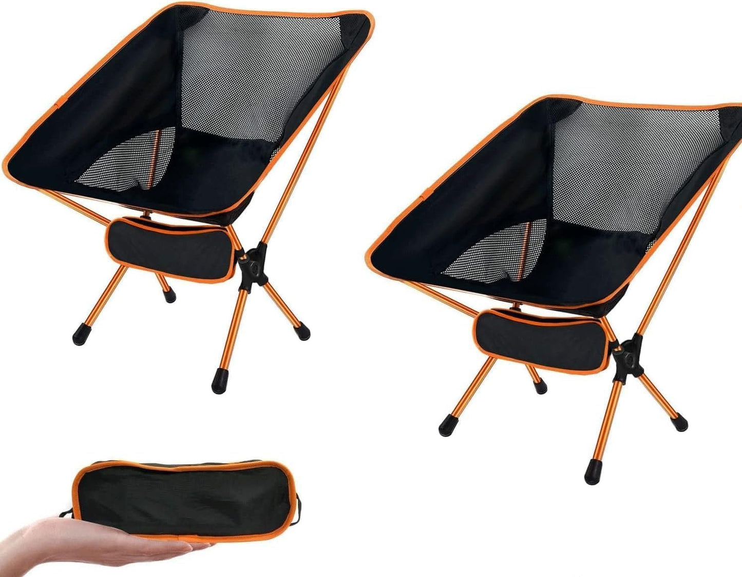 BBTEQEKN Lightweight Portable Folding Camping Chairs, 2 Pack Lawn Chairs, Portable Camping Folding Chair for Camping Hiking Beach Lawn Picnic Travel, Outdoor Chairs