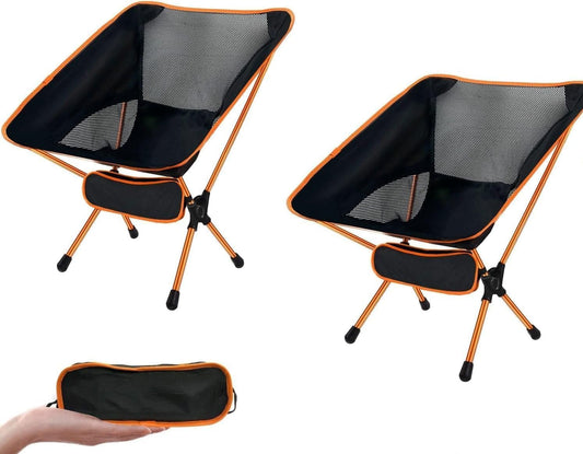 BBTEQEKN Lightweight Portable Folding Camping Chairs, 2 Pack Lawn Chairs, Portable Camping Folding Chair for Camping Hiking Beach Lawn Picnic Travel, Outdoor Chairs