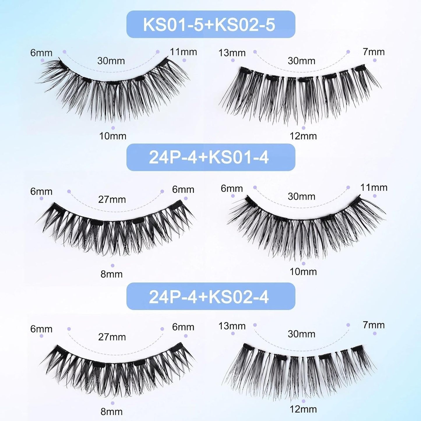 Magnetic Eyelashes - Waterproof 3D EyeLashes with Applicator, 2 Pair Reusable Eye Makeup Accessories, No Glue Eye Lash for Women, Girls