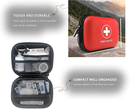First Aid Kit, 109 Piece with Waterproof Case, for Car Accessories, Home Essentials, Travel, Camping, Hiking, Outdoor Gear