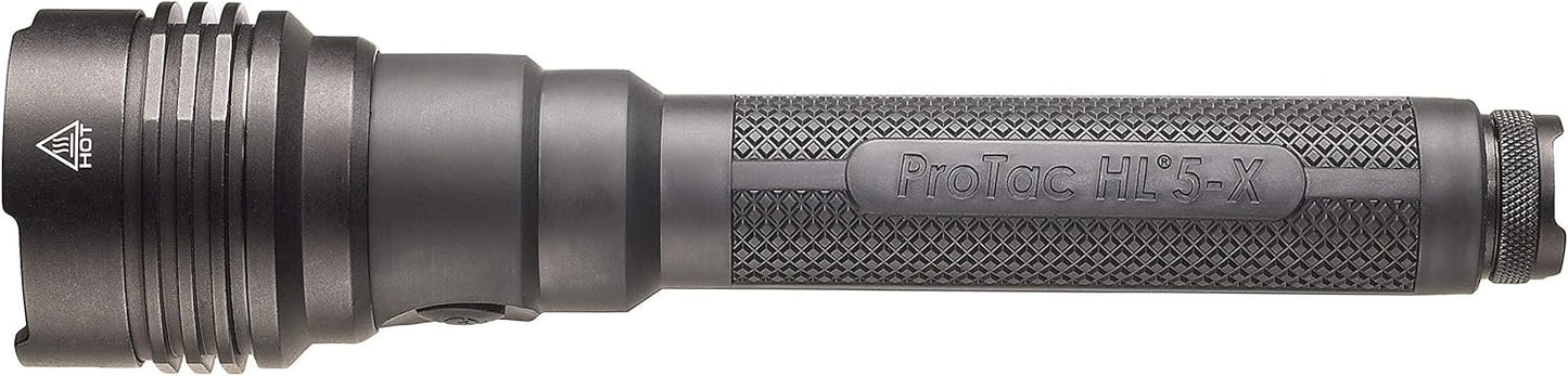 Streamlight 88074 ProTac HL 5-X 3500-Lumen Multi-Fuel Rechargeable Professional Tactical Flashlight with 4 x CR123A Lithium Batteries and Wrist Lanyard, Clear Retail Packaging, Black