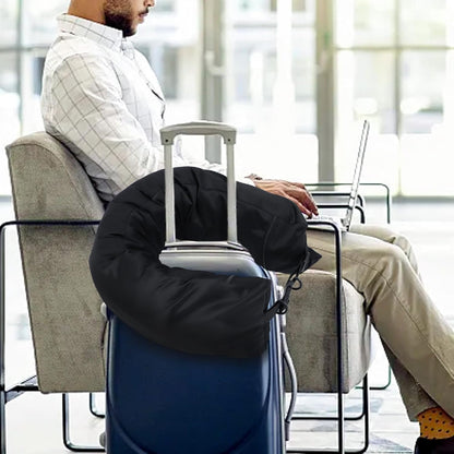 LYSAIMG Stuffable Travel Pillow,Stuffable Neck Pillow for Extra Luggage,Soft Velvet U-Shaped Neck Pillow Storage Bag with Adjustable Neck Size,Pillow Storage Bag with Clothes for Outdoor