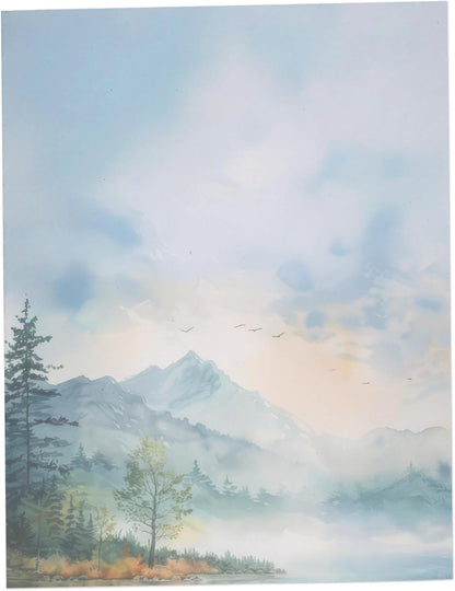 Morning Lake Stationery Paper for Writing Letters - 60 Sheets - Inkjet/Laser Printer Compatible Stationary