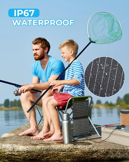 Ecosonique 10W / 20W / 30W Portable Solar Panel Charger, IP67 Waterproof ETFE USB Solar Phone Charger with Detachable Power HUB, 2023 Latest Version Compatible with iPhone, Power Bank, Smartwatch