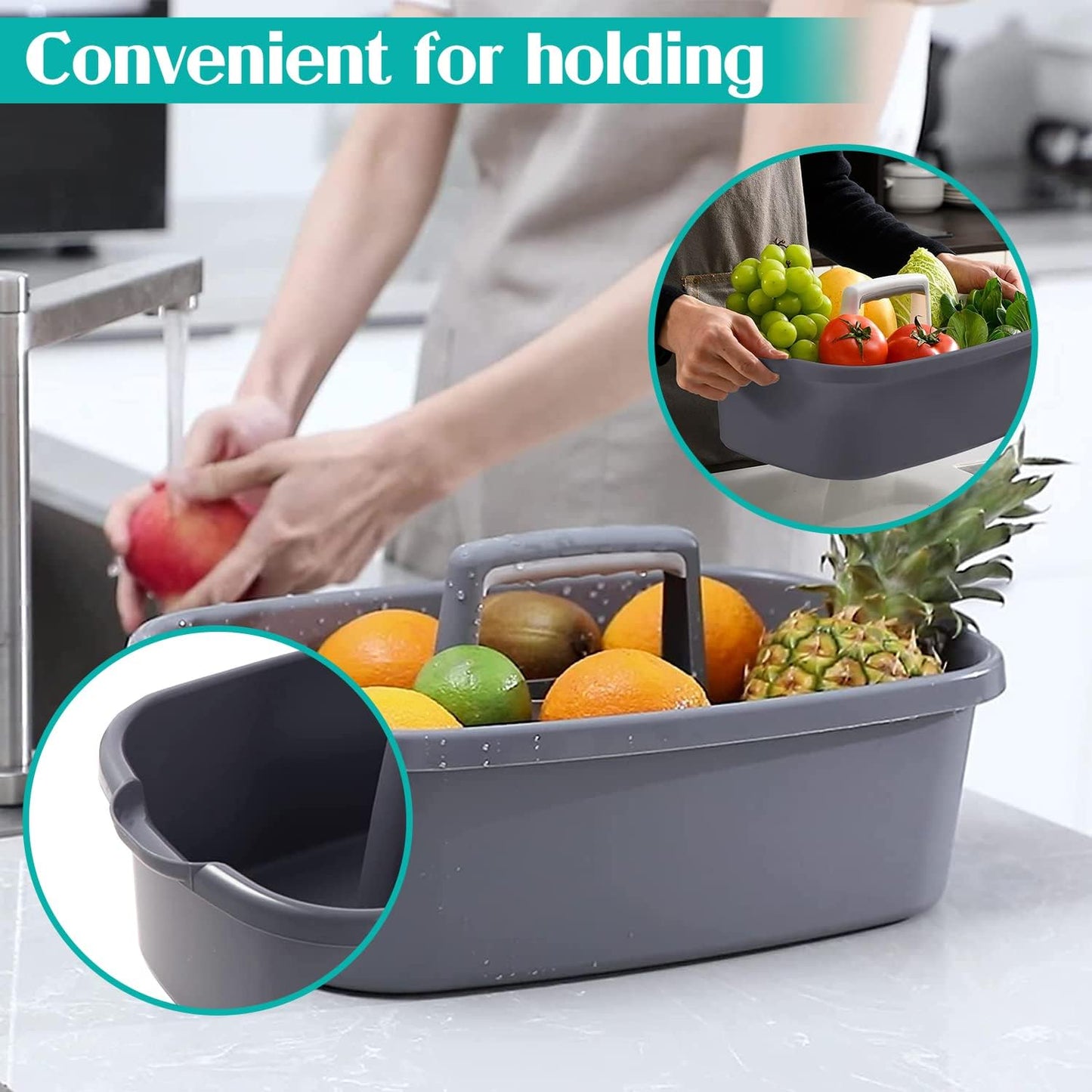 BYUNER Plastic Storage Caddy with Handle Cleaning Supplies Bathroom and Shower Cleaning Caddy Storage Shower Cleaning Products pcs