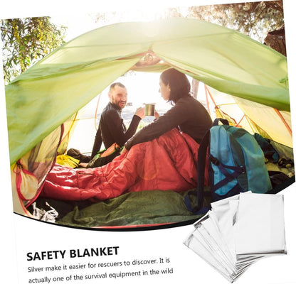 Generic 6Pcs Emergency Survival Blanket Portable Insulation Outdoor Camping Blanket Reflective Design for Protection for Hiking Marathons and Emergencies