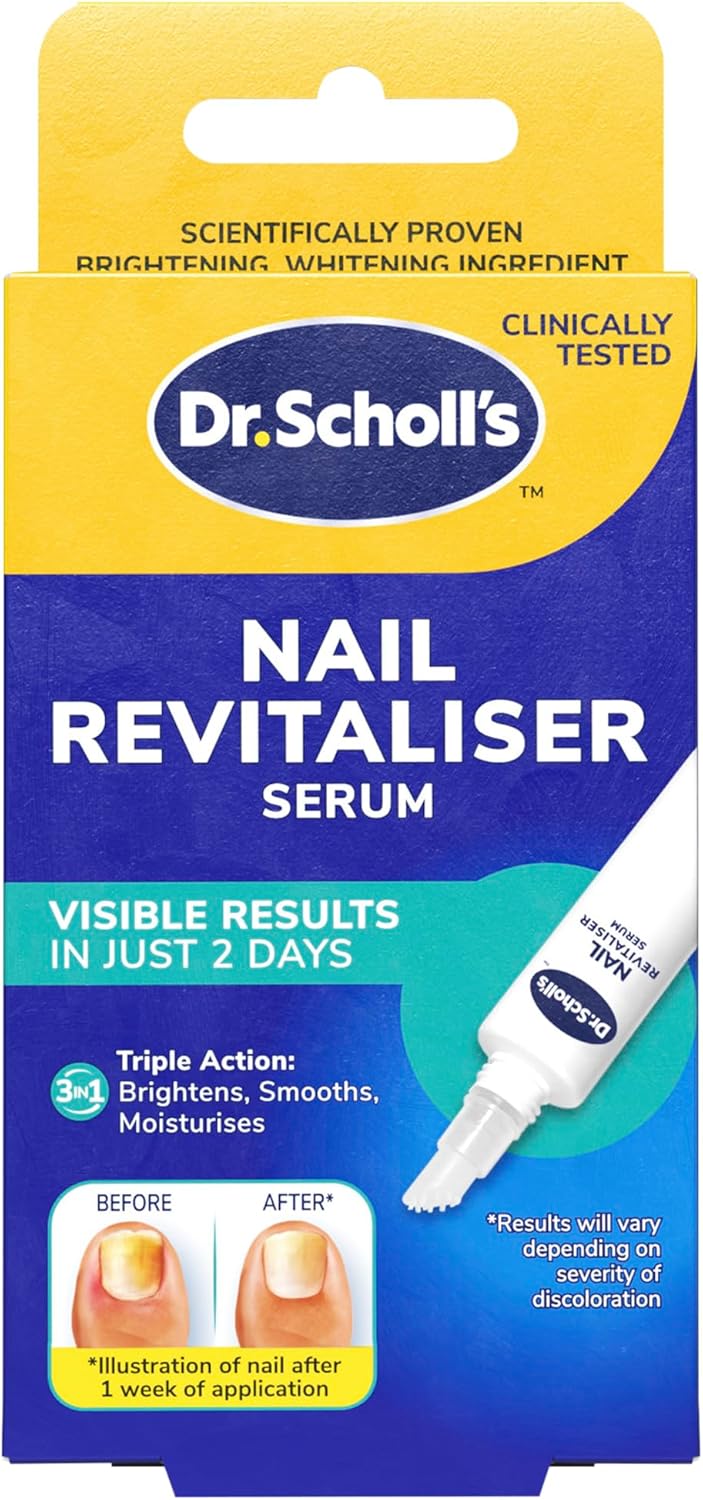 Dr. Scholl's Nail Revitaliser Serum 10ml - Visible Results in Just 2 Days, Triple Action: Brightens, Smooths and Moisturises, Nails and Toenails Damaged by Fungal Nail