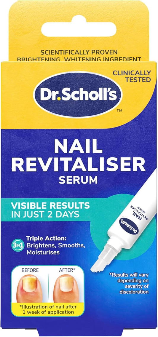 Dr. Scholl's Nail Revitaliser Serum 10ml - Visible Results in Just 2 Days, Triple Action: Brightens, Smooths and Moisturises, Nails and Toenails Damaged by Fungal Nail