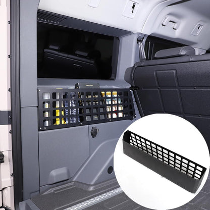 Tumukiw Car Trunk Organizer Compatible with Ineos Grenadier 2020-2024 Aluminum Alloy Black Multifunction Trunk Side Shelf Interior Luggage Storage Rear Trunk Organizer Tray Basket (Left)