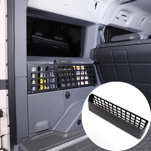 Tumukiw Car Trunk Organizer Compatible with Ineos Grenadier 2020-2024 Aluminum Alloy Black Multifunction Trunk Side Shelf Interior Luggage Storage Rear Trunk Organizer Tray Basket (Left)