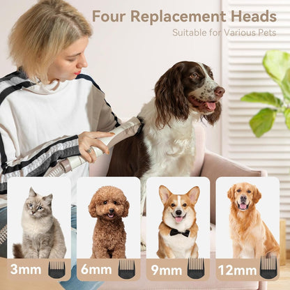 Redroad P17 Dog Grooming 400W, 6-in-1 Function, 3 Speed Settings, For Pet Grooming, Shaving, and Vacuuming, Quiet Design for Trimming Cat and Dog Hair, Vacuum Suction Removes 99% of Pet Hair