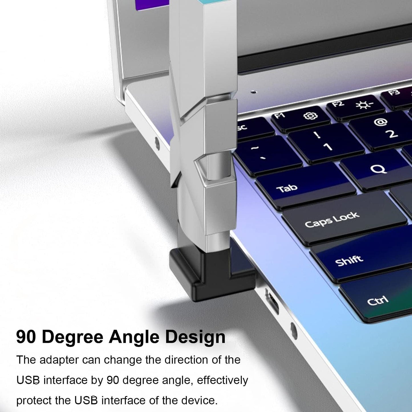 Jadebones 90 Degree USB 3.0 Adapter (4 Pack), Vertical Up and Down Angle, Horizontal Left and Right Angle USB Male to Female Extender Connector