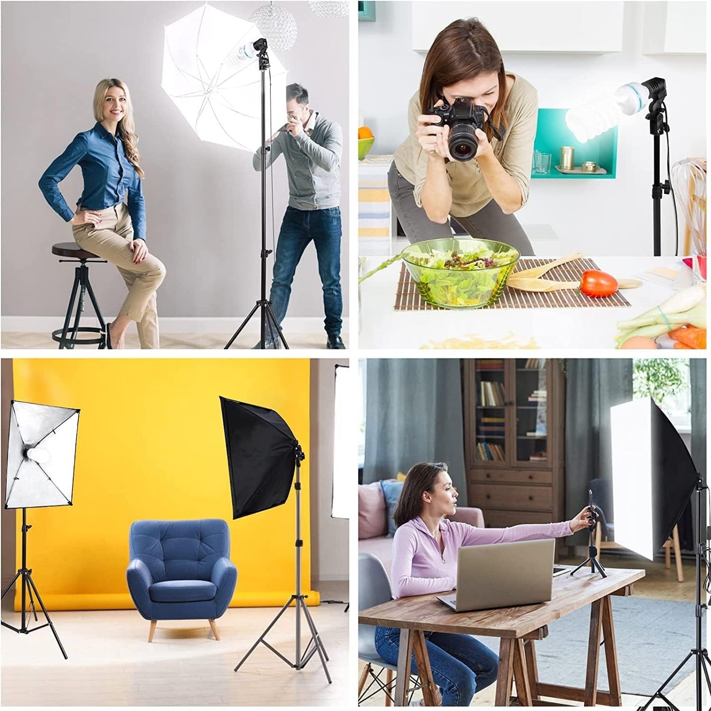 Abeststudio Photography Light Bulb 2X 135W 5500K Fluorescent Bulb Softbox Bulb in E27/26 Socket for Photography Soft Box Video Studio Lighting