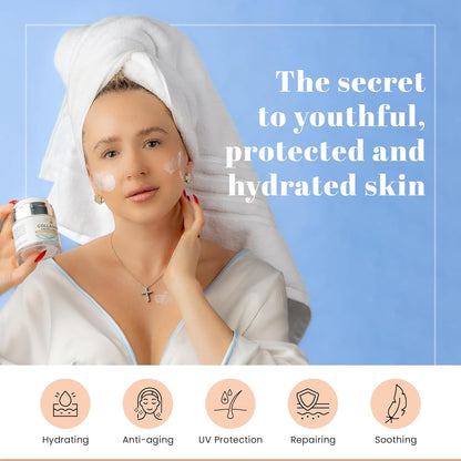 Daily Face Moisturizer with SPF 50 - Retinol, Hyaluronic Acid & Collagen with Age-Defying, Lift & Firm Cream and Sun Protection - Day & Night Repair Anti-Aging Face Moisturizer with Sunscreen | 1.7oz