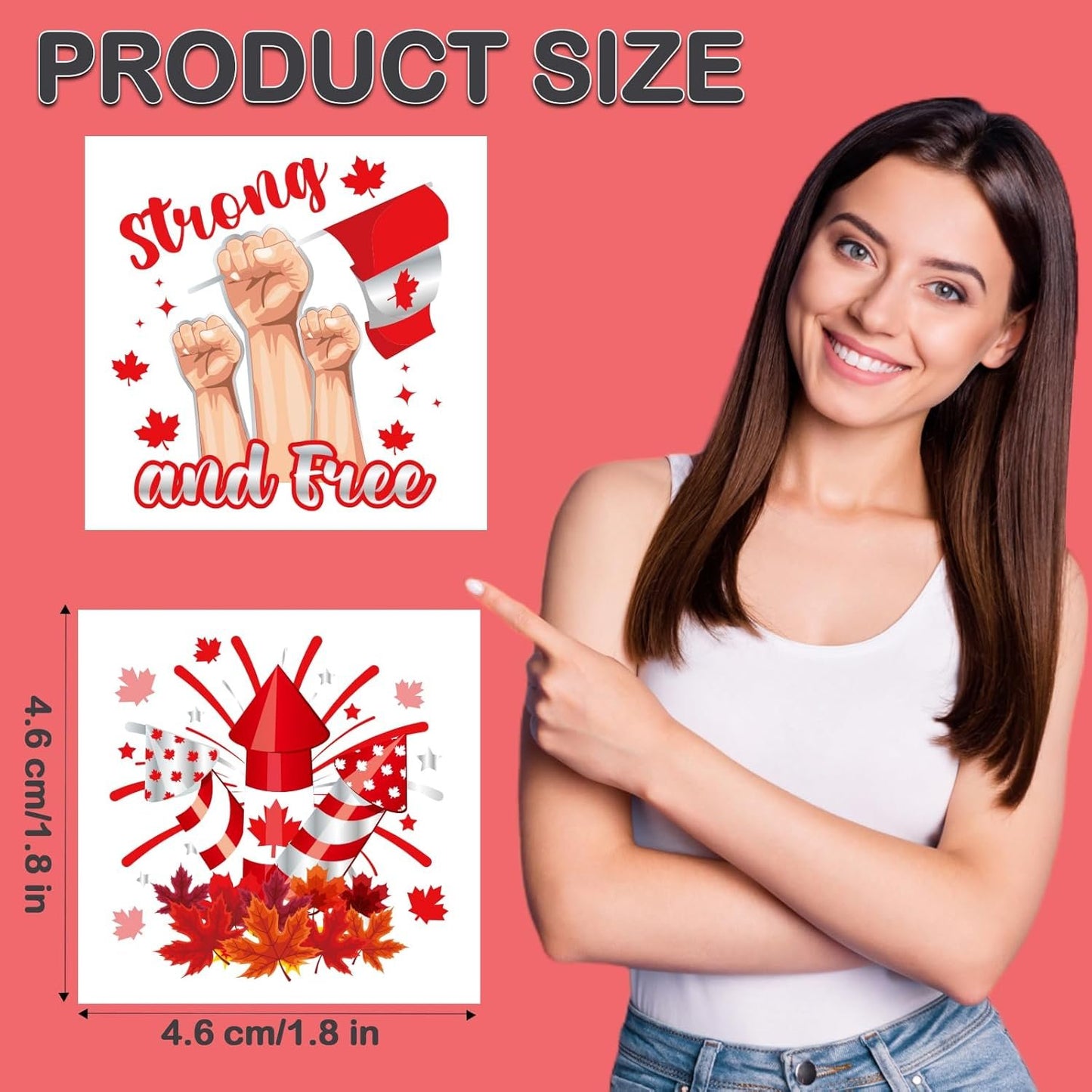 Konsait 72 Pcs Canada Day Tattoos, Red and White Maple Leaf Temporary Tattoos Kids Adults Happy Canada Day Decorations Canadian Flag Fake Tattoo Stickers Patriotic Party Favor Body Makeup Accessories