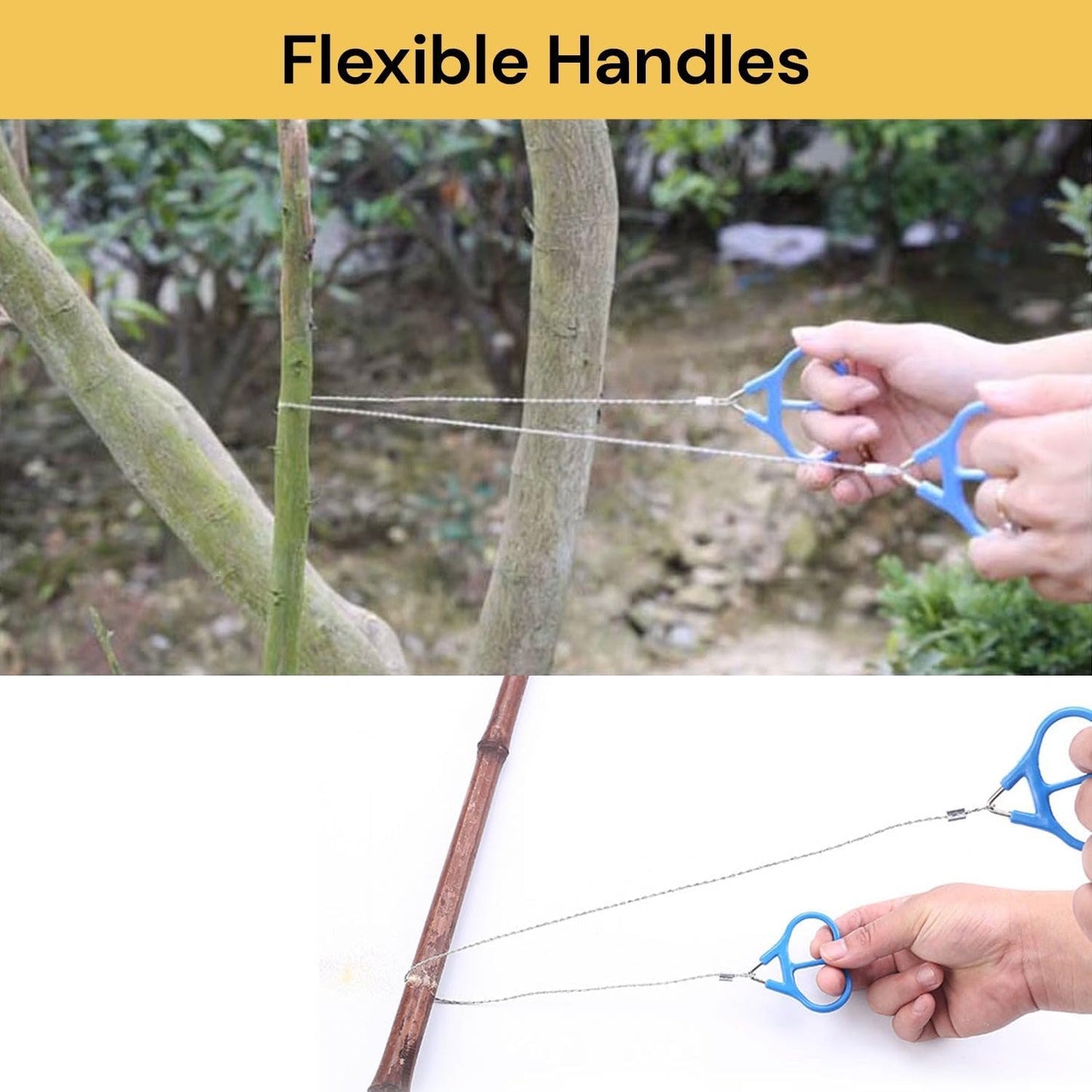 EZONEDEAL Wire Saw Stainless Steel Pocket Chainsaw Mini Cable Survival Gear Pole Saw Emergency Chainsaw Survival Kit Outdoor Tools for Camping Hiking Hunting