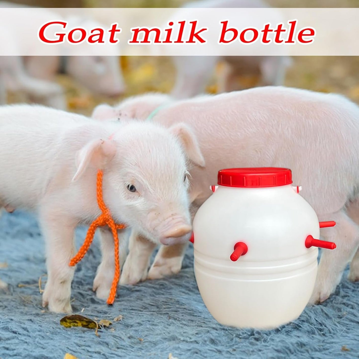 Lamb Feeding Nursing Multi-pacifier Bucket,Lamb Milk Feeder,Goat Bottles For Feeding Baby Goats,Goat Feeder For Water Intake,Lamb Bottles For Baby Lambs,Reusable Livestock Drinking & Watering Supplies
