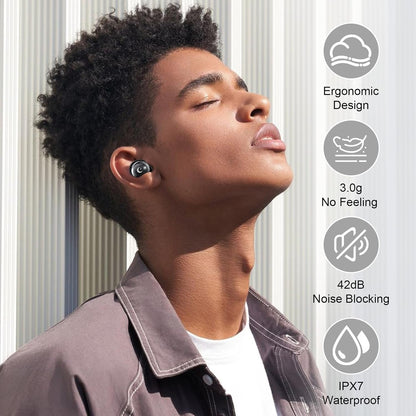 Sleep Earbuds, Bluetooth 5.4 Mini Wireless Ear Euds with Multifunctional Touch Screen, 48H Bass Stereo Headphones with Sleep Mode/5 EQ Modes/ENC Noise Cancelling, IPX7 Earphones for iOS Android