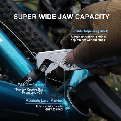 NexTool EDC Multi Tool, 6 in 1 Wrench Multitool with Knife, Flat/Phillips Screwdriver and Bottle Opener, Bike Multitool with 9 in 1 Bits Set and Nylon Pouch for Cycling Maintenancen, Household Repairs