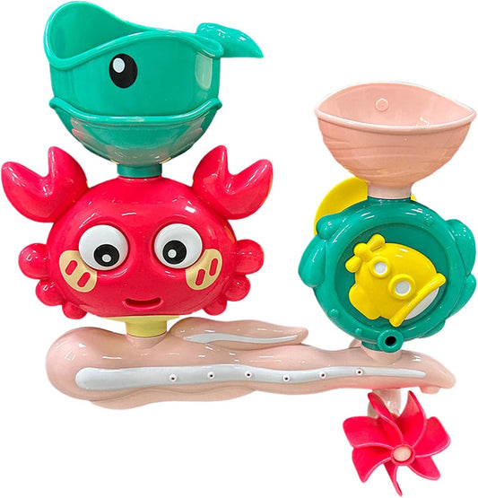 Suction Bath Toys, Shower Water Toys, 8.27x8.07x3.15 Inches Heavy Duty Colorful Multipiece Set, Bathtub Fun Cup Play for Beach, Pool and Entertainment Kids Bathroom