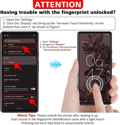 [2+2 Pack] LK Compatible for Google Pixel 6-2 Pack Tempered Glass Screen Protector + 2 Pack Camera Lens Screen Protector, Easy Installation 9H Hardness Anti-Scratch