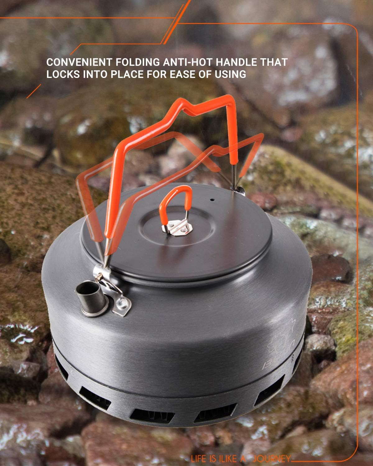 Bulin 1.6L/2.2L Camping Kettle Aluminum Alloy Open Campfire Coffee Tea Pot Fast Heating Outdoor Gear for Boiling Water Ultralight Portable Hiking Picnic Travel