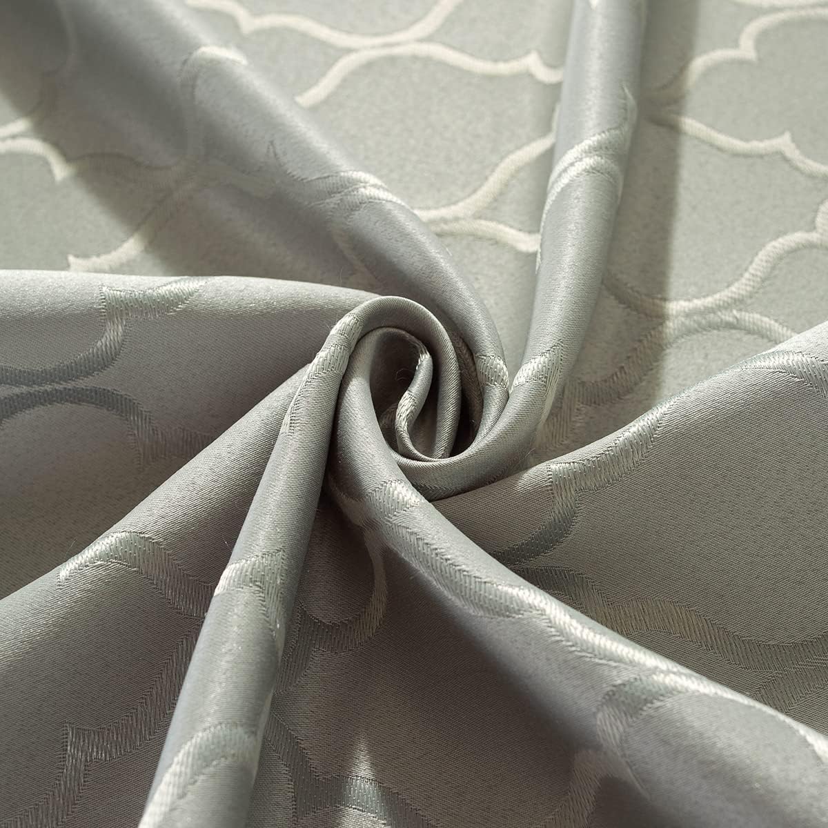 SASTYBALE Jacquard Tablecloth Damask Fabric Table Cloth Water Resistant & Wrinkle Free Spillproof Polyester Table Cover for Kitchen Dining Tabletop (Rectangle/Oblong, 52" x 70" (4-6 Seats), Gray)