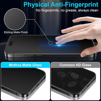 Mothca 2 Pack Matte Privacy Screen Protector for iPhone 16 Pro, Anti Spy Anti Glare Full Coverage Tempered Glass Film Anti-Fingerprint, 6.3 inch