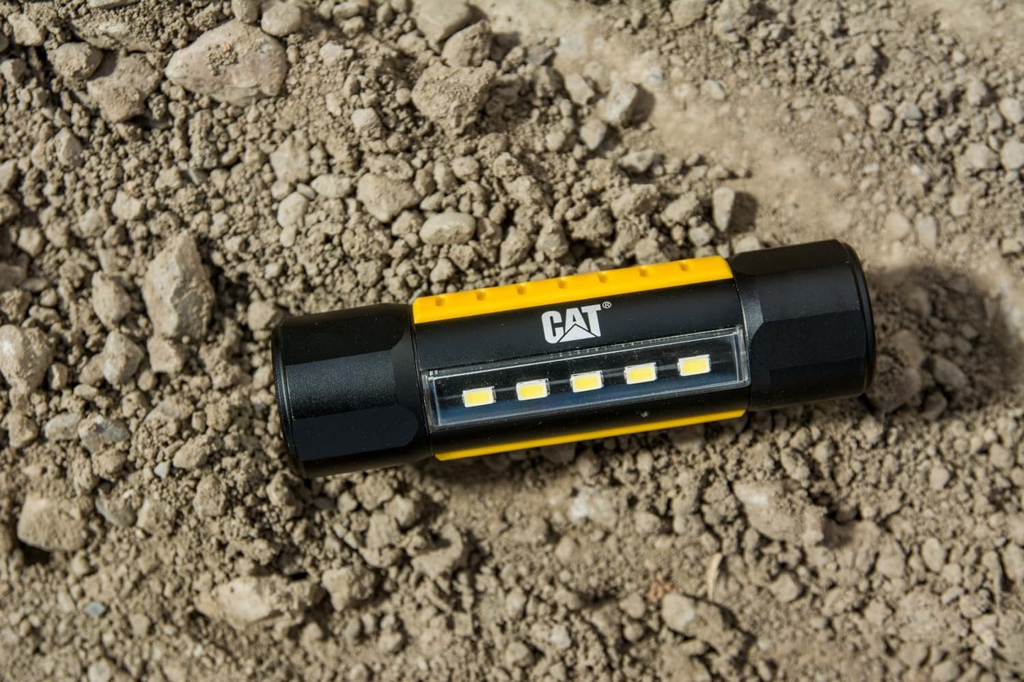 Cat CT3410 Dual Beam Aluminum Tactical Light – Double-Duty 275 Lumen Top Beam, 200 Lumen Flood Panel Light, Black/Yellow