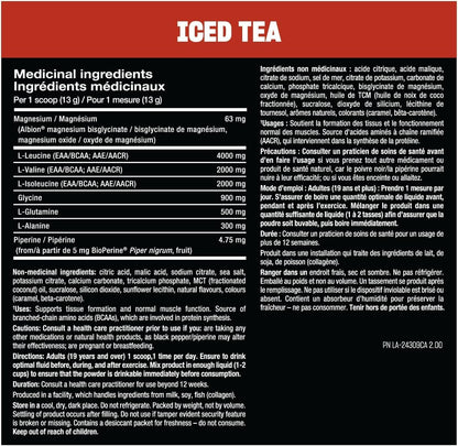 MUTANT HARDCORE BCAA - Pre, Intra or Post Workout – BCAA next level branched-chain Amino Acids Supplement – Hydration + Recovery - 30 serving - Iced Tea