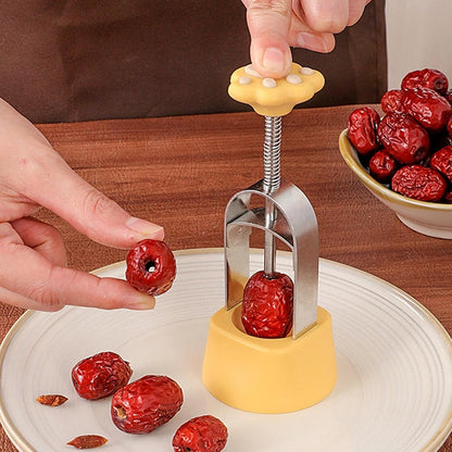 Manual Cherry Pitter – Cherry Remover Kitchen, Multi-Purpose Fruit Tool, Practical and Easy to Use, Manual Tool for Olive Grapes Jujube Hawthorn, Compact Gadget for Home Use