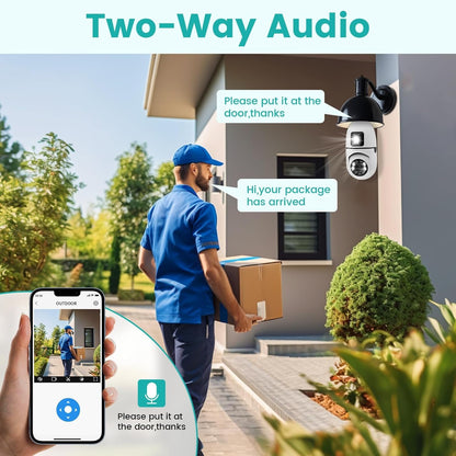 NWpangu E27 Socket Security Camera, HD WiFi Light Bulb Camera with Night Vision, 2-Way Audio, Motion Detection, Use for Indoor/Outdoor Home Security