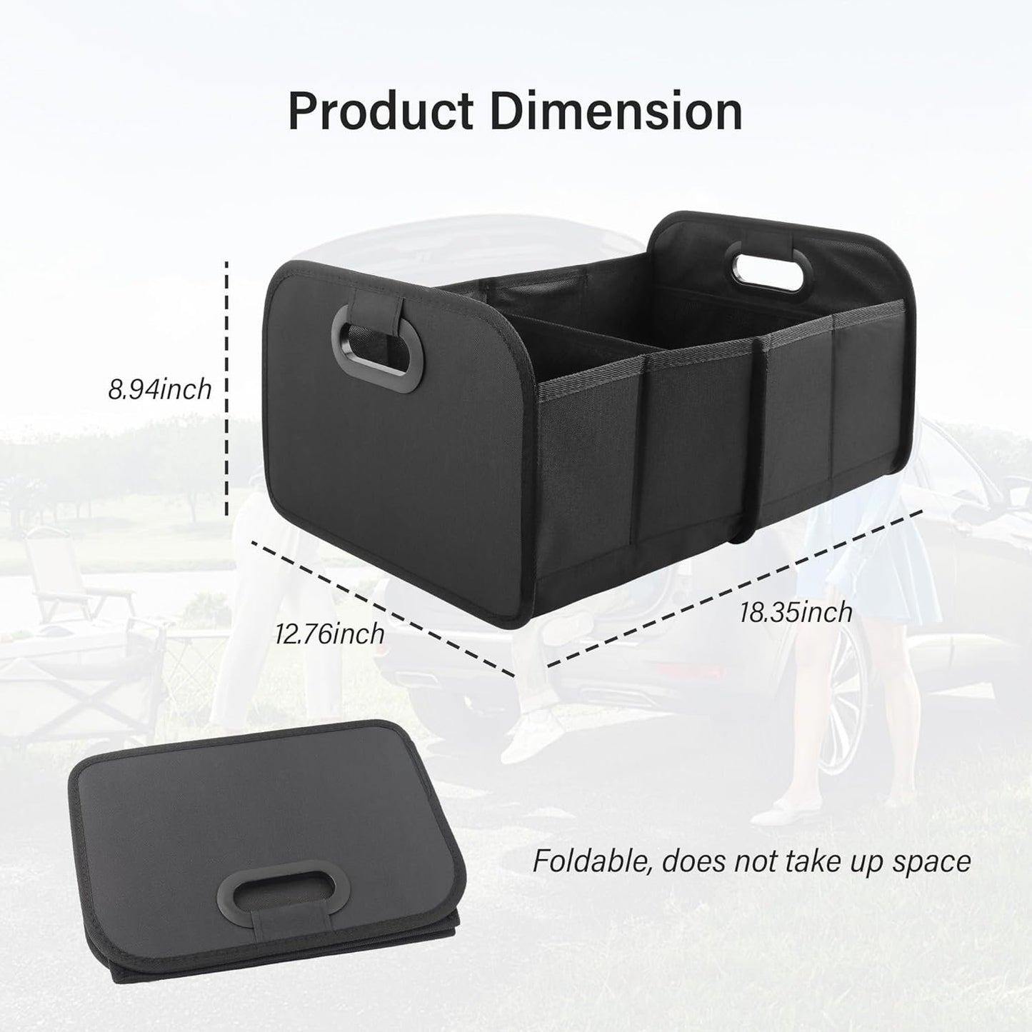 Car Trunk Organizer,Collapsible Trunk Organizer for Car Storage Organizer with High Volume,Universal Car Accessories Car Organizer Trunk for Most Cars SUVs Trucks