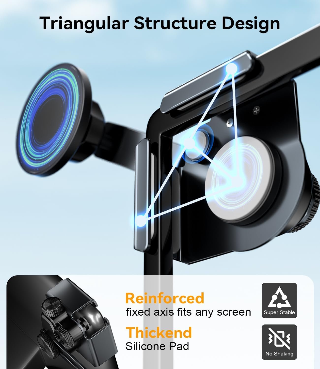 CloudValley Tesla Phone Mount [Non-Adhesive & Strongest Magnetic] Metal Car Holder for Model 3/Y/S/X/Cybertruck, Liftable Hidden Design, 360° Adjustable, Designed for MagSafe iPhone 12-16 & All Phones