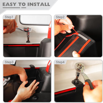 JeCar Wheel Well Storage Rear Trunk Organizer for 2024+ Jeep Wrangler JL JLU 4-Door Interior Accessories Black (Trunk Storage L&R)