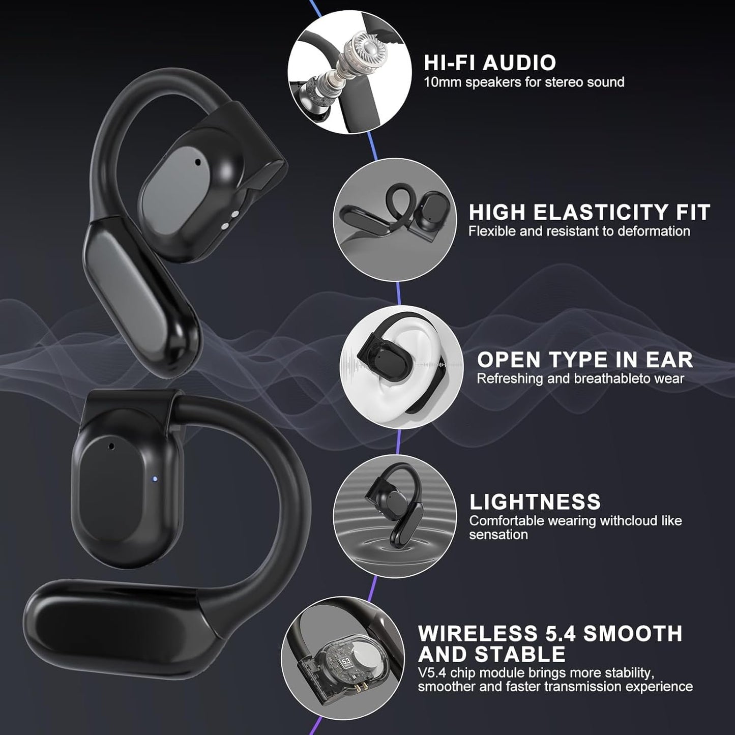 AI Translation Earbuds,144 Languages Real Time Translator,Bluetooth Wireless Instant Translation Headset Device for iOS and Android,Noise Reduction Open Ear Language Translation Headset (Light Yellow)
