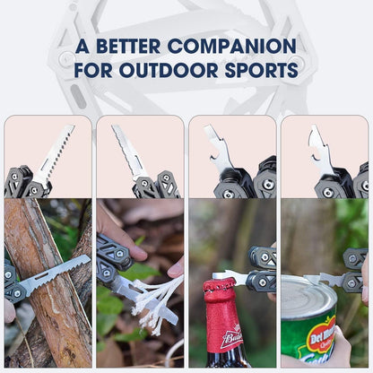 Gift for Him, BIBURY Multitool Pliers,Titanium 21-in-1 Multi-Purpose Pocket Knife Pliers Kit, 420 Durable Stainless Steel Multi-Plier Multi-Tool for Survival, Camping, Hunting, Fishing and Hiking