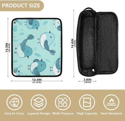 Foiosoh Borsa da viaggio per attrezzi da capelli con tappetino rimovibile resistente al calore, custodia da viaggio portatile per straigheners, ferro arricciacapelli, asciugacapelli, motivo con